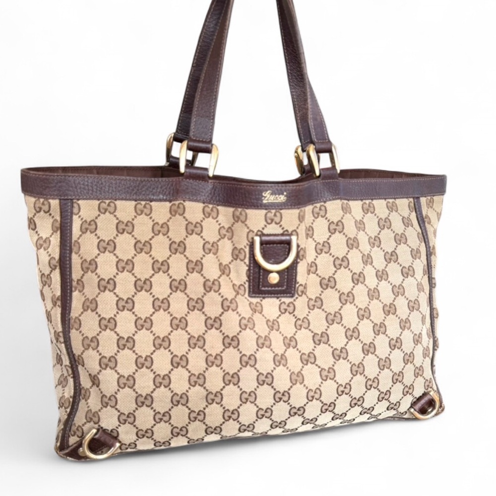 Gucci Abbey GG Canvas Monogram Tote Bag with COA - Picture 10 of 17